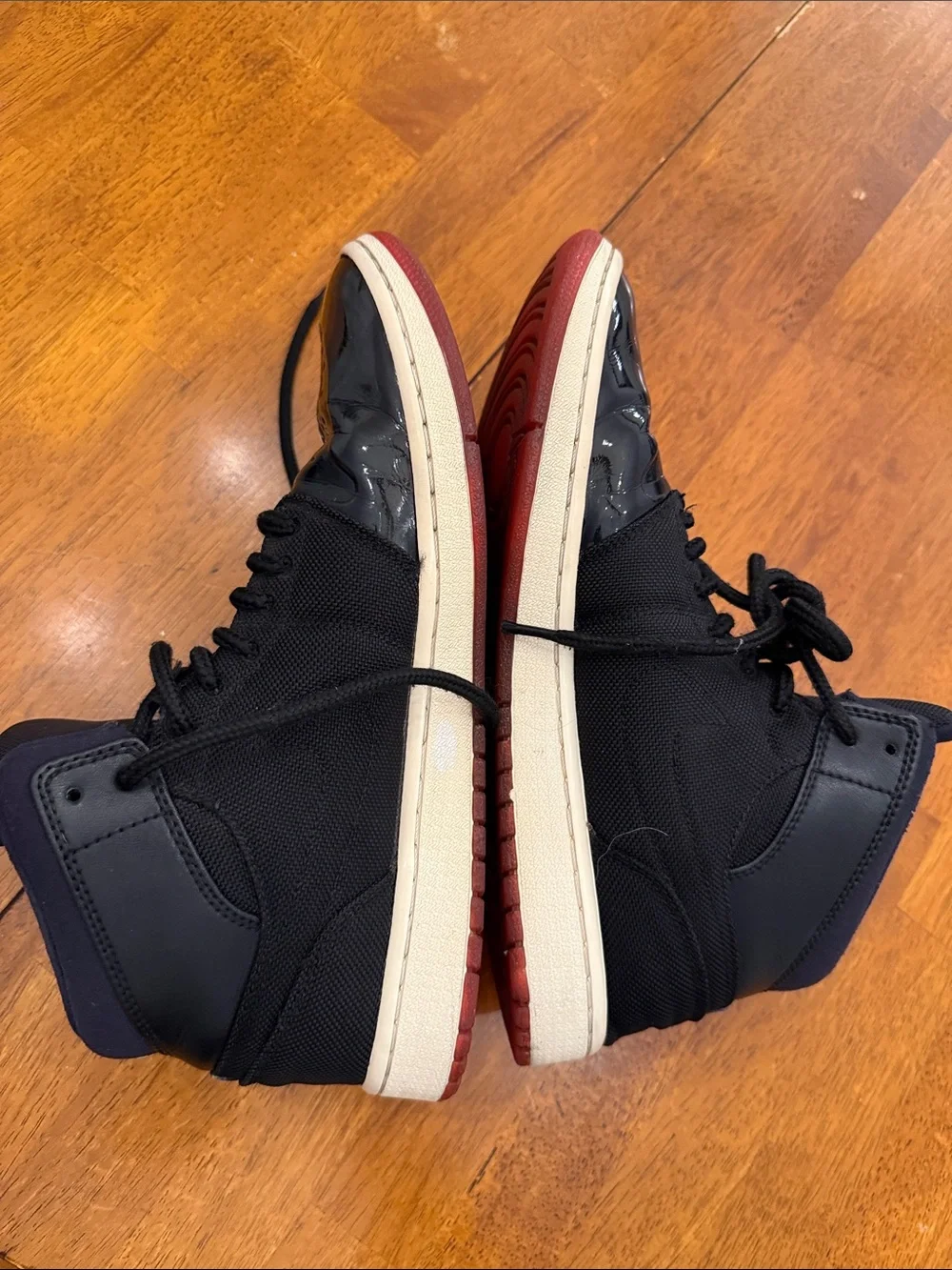 jordan Black High-Top Sneakers with Cream Midsole and Burgundy Outsole 10.5